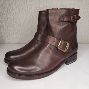 Frye Veronica Short Brown Moto Bootie Style Buckle Women’s Boots Size 8.5 M